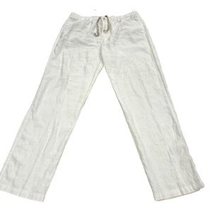 Tommy Bahama Relax 100% Linen Men's Pants; Drawstring/Elastic Waist; Cream; XXL